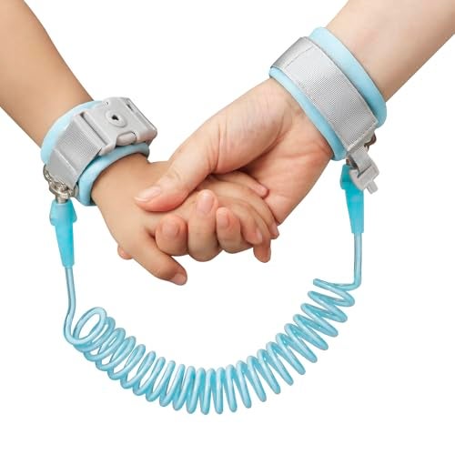 PandaEar Anti Lost Wrist Link, Toddler Harness Walking Leash Safety Child Wristband Leashes for Babies Kids (Blue) - Image 1