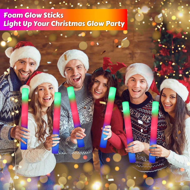 OLUPP 70 PCS LED Foam Glow Sticks Bulk, Glow in the Dark Party Supplies with 3 Modes Colorful Flashing, Foam Light Up Sticks for Wedding,Birthday,Neon Party,Carnival,Concert,New Year - Image 5