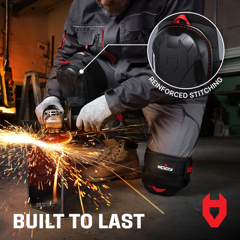 NoCry Professional Work Knee Pads for Men Construction with Ankle Support and Heavy Duty Anti-Slip Cap — Foam Cushion and Extra Thick Gel Padding — Reinforced Thigh & Shin Straps - Image 5