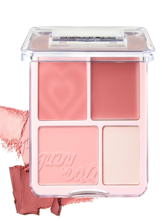 JUDYDOLL 2 In 1 Blush Highlighter Palette, Blush Cream & Glowy Blush, Matte Highlighter, Buildable Color for Cheeks, Cute Makeup, Lightweight, Smooth Powder, Multi-Use, Matte Finish or Radiant Look - Image 1
