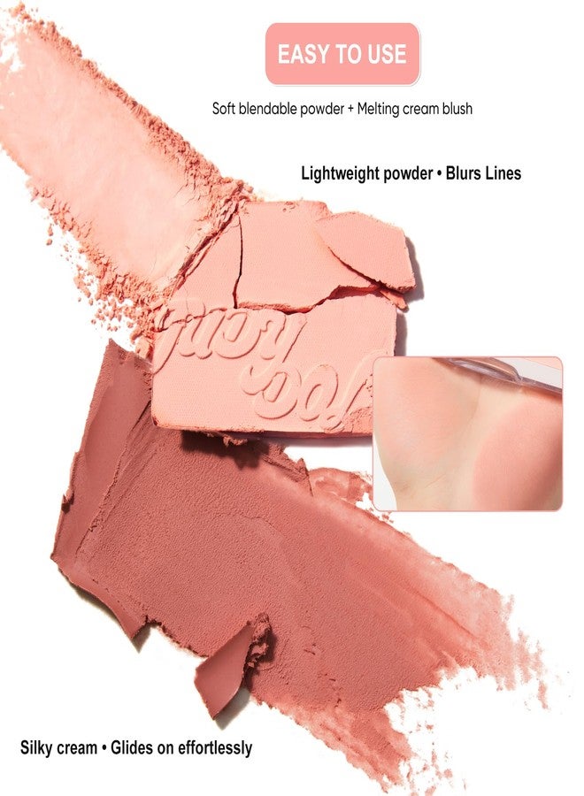 JUDYDOLL 2 In 1 Blush Highlighter Palette, Blush Cream & Glowy Blush, Matte Highlighter, Buildable Color for Cheeks, Cute Makeup, Lightweight, Smooth Powder, Multi-Use, Matte Finish or Radiant Look - Image 5