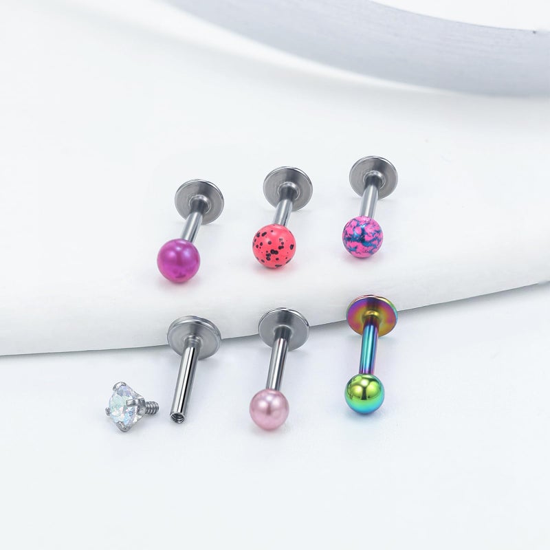 Vsnnsns 16G Lip Rings Stainless Steel Snake Bite Piercing Monroe Lip Rings Labret Medusa Piercing Jewelry Cartilage Tragus Helix Conch Lobe Earrings Studs Piercing Jewelry For Women Men Silver 8mm - Image 4