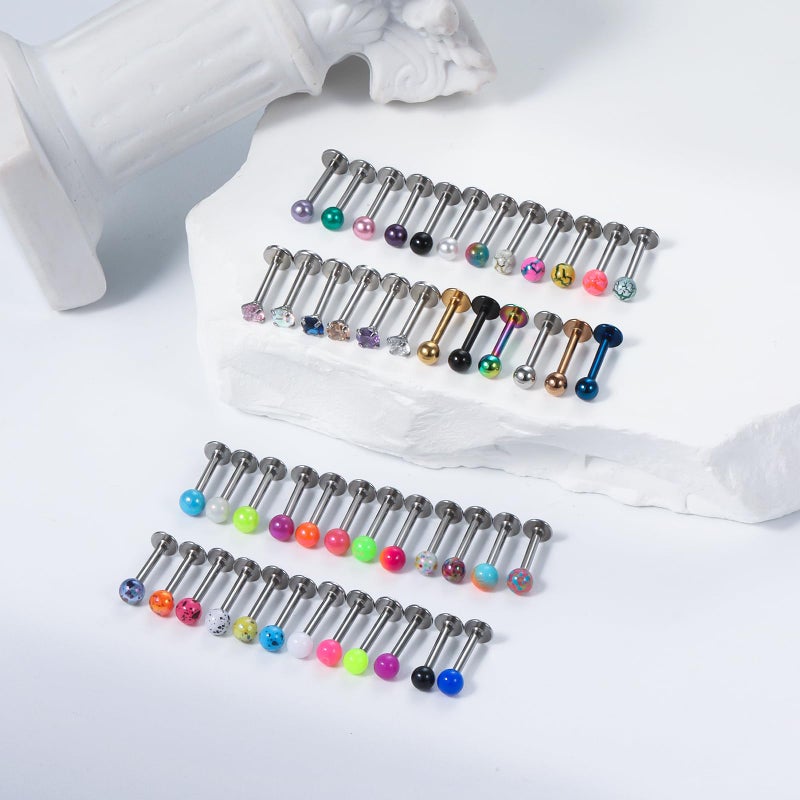 Vsnnsns 16G Lip Rings Stainless Steel Snake Bite Piercing Monroe Lip Rings Labret Medusa Piercing Jewelry Cartilage Tragus Helix Conch Lobe Earrings Studs Piercing Jewelry For Women Men Silver 8mm - Image 3
