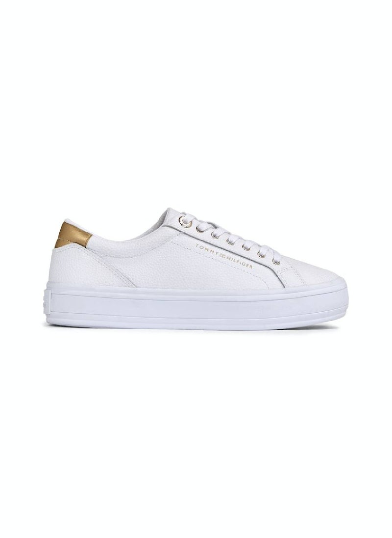 Women's Essential Metallic Heel Lace-Up Trainers -  Mixed upper: leather, nylon, polyurethane, White - pzsku/Z79877BBB14E296FD3B5CZ/45/_/1724216754/0a142e91-0d93-457d-a873-db8fcdf1598a