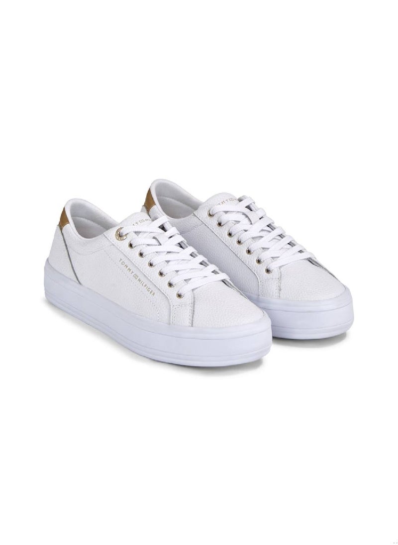 Women's Essential Metallic Heel Lace-Up Trainers -  Mixed upper: leather, nylon, polyurethane, White - pzsku/Z79877BBB14E296FD3B5CZ/45/_/1724216759/734cd3c1-f9a5-44b1-98a1-1b7ed3f2bdd9