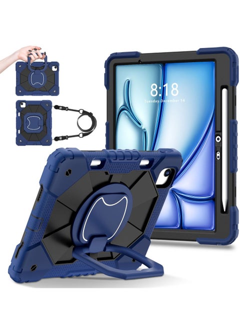 Case for iPad Air 11-Inch 2024 Case with Pencil Holder, Heavy Duty Shockproof Rugged iPad Case, Tablet Protective Cover