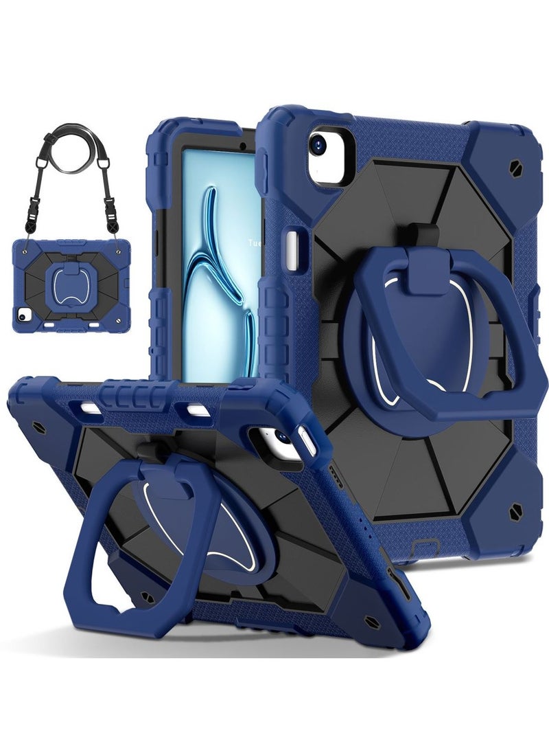 Case for iPad Air 11-Inch 2024 Case with Pencil Holder, Heavy Duty Shockproof Rugged iPad Case, Tablet Protective Cover