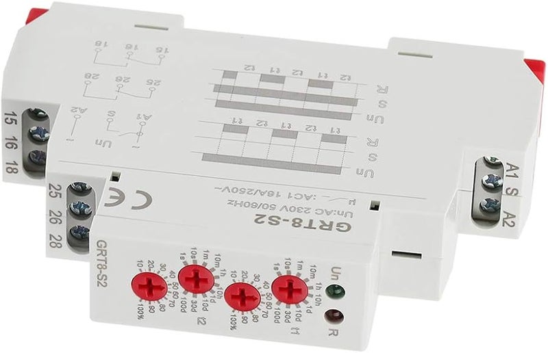 Mini DIN Rail Cycle Timer Relay 0 1s To 100 Days Delay AC 220V LED Indicator - Image 4