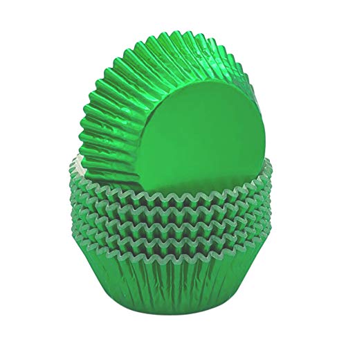 Huaswan Bold Green Foil Cupcake Liners Standard Paper Baking Cups for Party Birthday and More 120Count