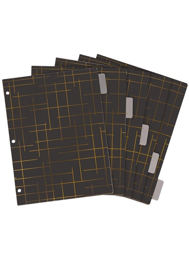 Paper Junkie - 6 Sets Of 5 Tab Dividers For 3 Ring Binders 30 Total Bulk Dividers For Office School Supplies (Pink Black 8.5 X 11 In) - Image 1