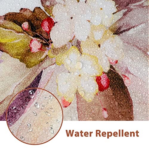 Nuseiis Brown Eucalyptus Leaves Shower Curtains 72x72 Inch, Waterproof Fabric Stylish Botanical Bathroom Shower Curtain with Hooks - Image 4