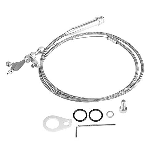 KIMISS 700R4 Kickdown Cable, Car Stainless Steel Braided Transmission Detent Cable (Silver) - Image 1