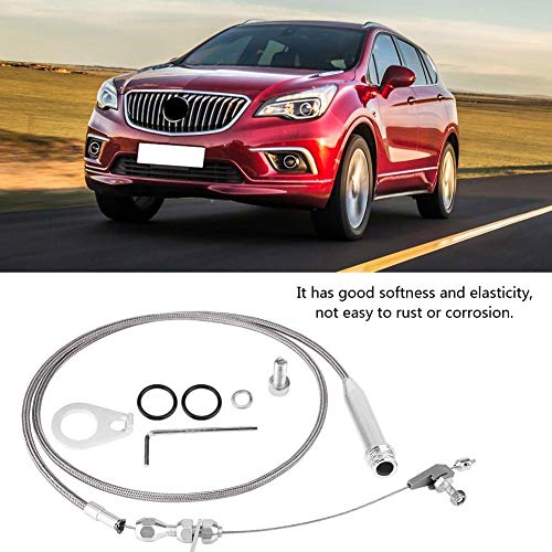 KIMISS 700R4 Kickdown Cable, Car Stainless Steel Braided Transmission Detent Cable (Silver) - Image 2