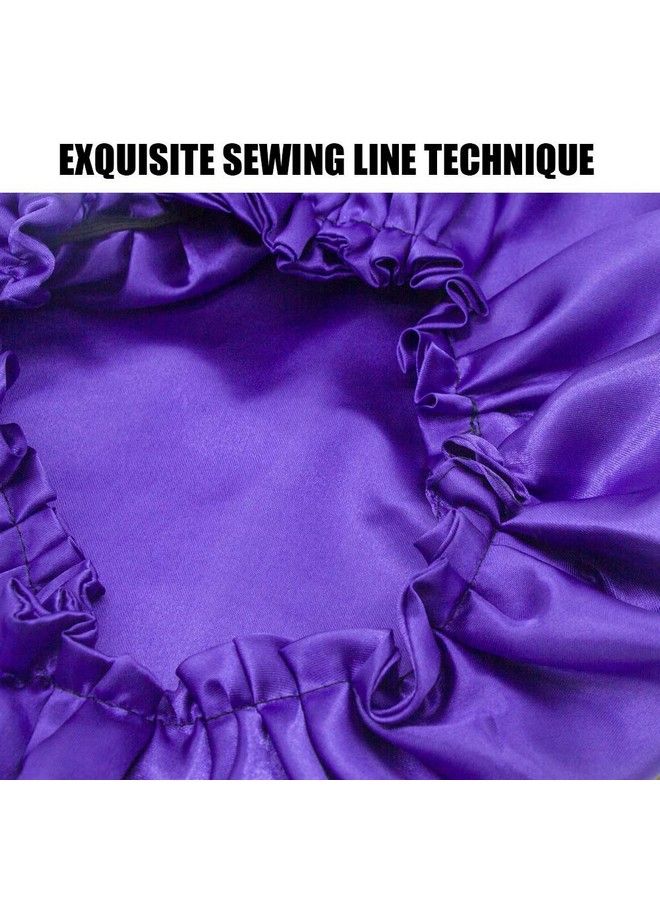 Dehman Adjustable Satin Sleep Cap Hair Bonnet Double Layered Reversible For Women Protective Sleep Hairstyles Satin Bonnet Cap For Hairgood For Hair - Image 4