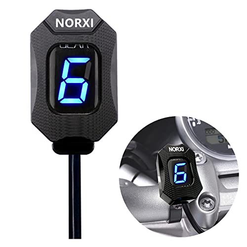 NORXI Motorcycle Gear Indicator for Kawasaki ER6N V650 Ninja 300 Z1000SX Moto 16 Gear Display ECU Plug LED Digital Display WaterproofBlue with Holder - Image 1