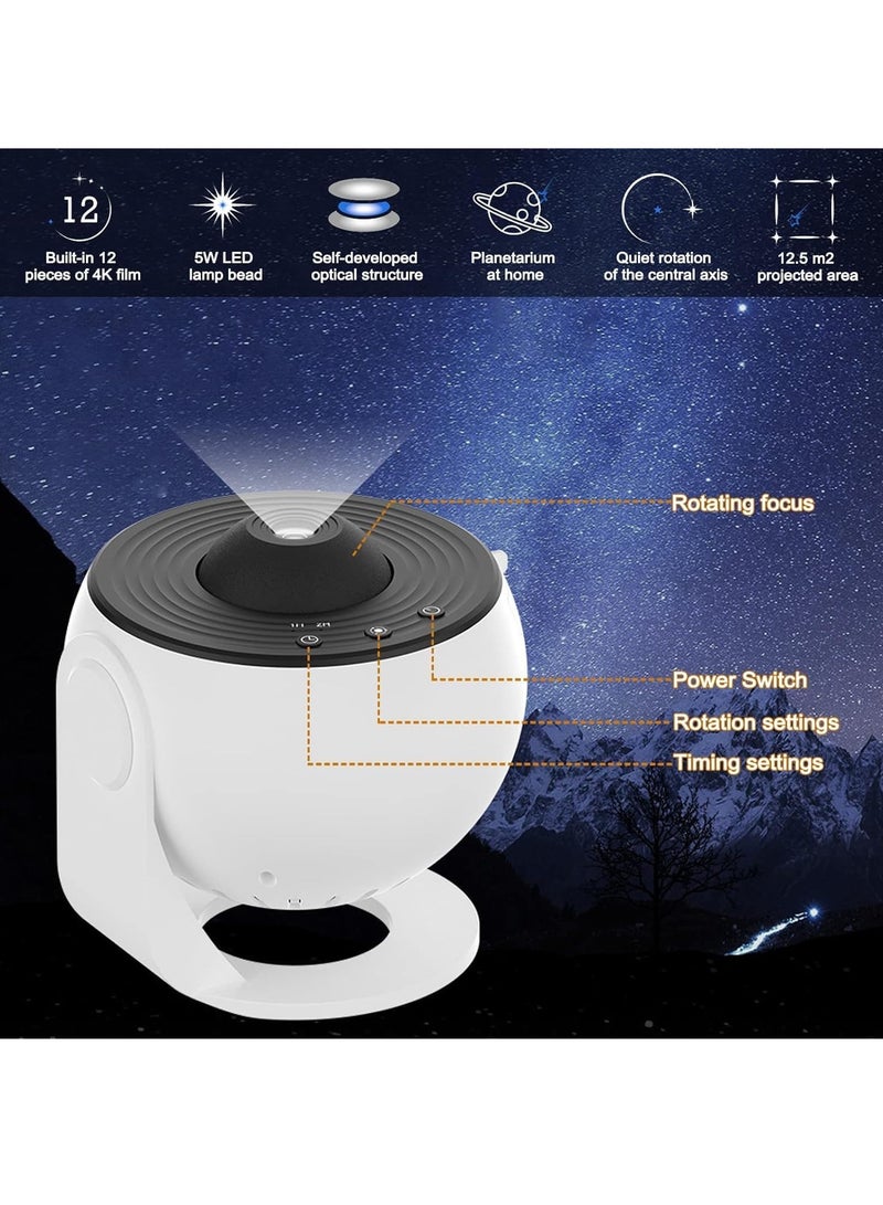 Galaxy Projector 12 in 1 Star Projector Starry Sky Night Light with Solar System Constellation Moon for Kids Adults Light Projector for Bedroom Home Theater Living Room Decor  LED Projector Lamp  - Image 3