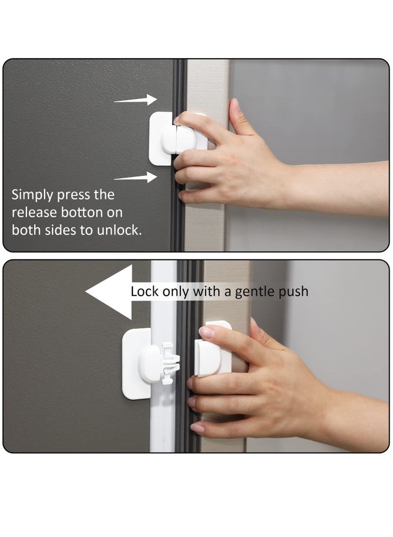 Child Safety Refrigerator Locks - 2 Pack Adhesive Fridge Door Locks for Kids, No Keys Required, Ideal for Freezers and Cabinets to Keep Toddlers Safe. - Image 5