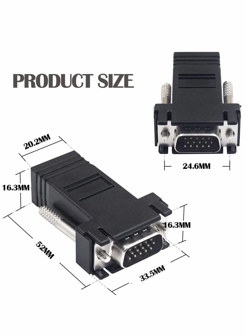 كابتن تيك VGA Extender Over Ethernet Adapter, VGA 15 Pin Male to RJ45 CAT5 /CAT6 RJ45 Female Network Cable Extender Connector Adapter for Multimedia Video - Image 5