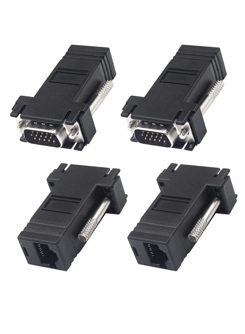 كابتن تيك VGA Extender Over Ethernet Adapter, VGA 15 Pin Male to RJ45 CAT5 /CAT6 RJ45 Female Network Cable Extender Connector Adapter for Multimedia Video - Image 1