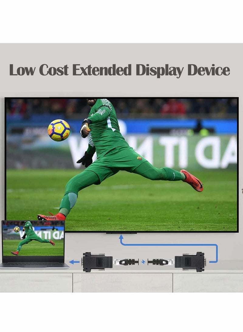كابتن تيك VGA Extender Over Ethernet Adapter, VGA 15 Pin Male to RJ45 CAT5 /CAT6 RJ45 Female Network Cable Extender Connector Adapter for Multimedia Video - Image 3