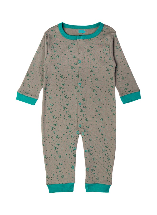 Babies Basic 100% Cotton Printed Long Sleeves Jumpsuit/Romper/Sleepsuit For Babies  - Image 4