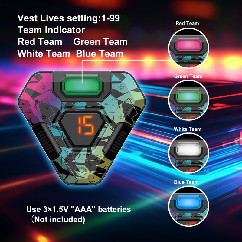 Winyea Tag Laser Tag Set of 4  Lazer Tag Game for Kids Indoor & Outdoor Play  Gift Ideas for Kids Teens and Adults  Cool Toys for Teenage Ages 8 9 10 11 12+Year Old Boy & Girls - Image 3