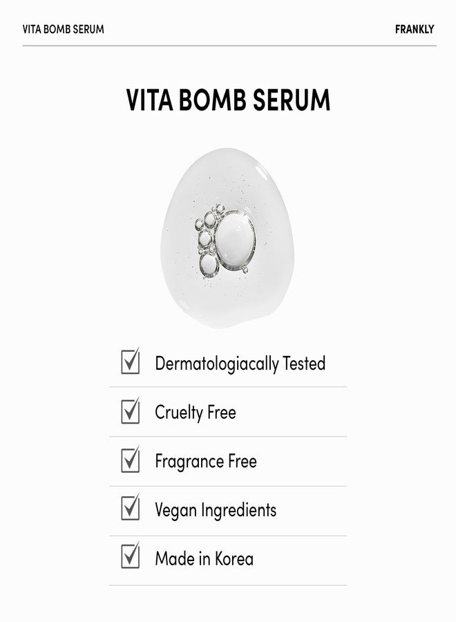 Frankly Vita Bomb Serum - Calming & Revitalizing Complex with Vitamins B3, B5, C, E - Soothes, Moisturizes & Evens Skin Tone | Vegan, Hypoallergenic, 1.01 fl. Oz. - Image 5