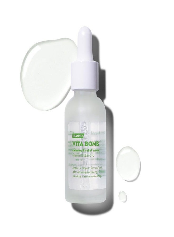 Frankly Vita Bomb Serum - Calming & Revitalizing Complex with Vitamins B3, B5, C, E - Soothes, Moisturizes & Evens Skin Tone | Vegan, Hypoallergenic, 1.01 fl. Oz. - Image 1