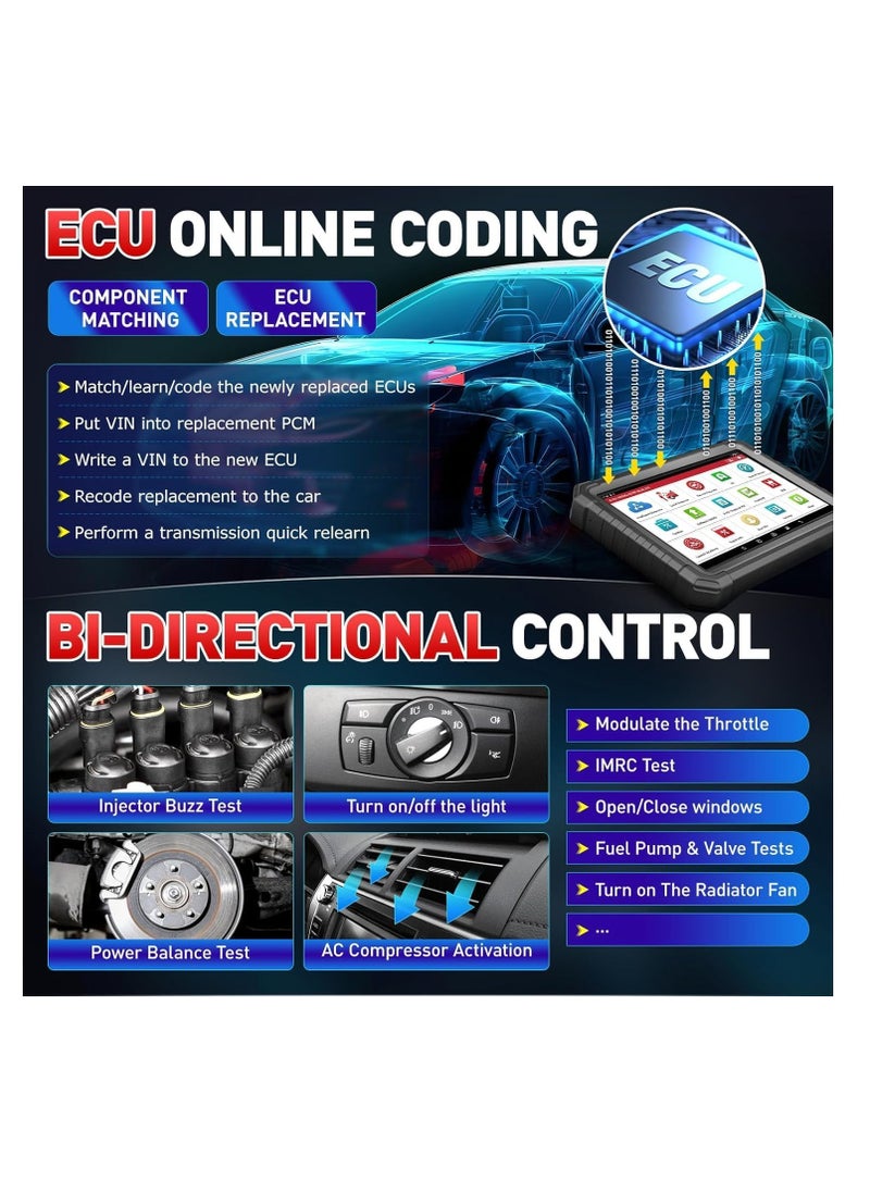 Launch LAUNCH 2025 X431 PRO3S+ Elite SmartlinkC 2.0 Bi-Directional Diagnostic Scan Tool with J2534 Coding,Topology Map,HD Truck Scan,ECU Coding,CANFD &DOIP,FCA AutoAuth,60+Service,2 Years Free Update  - Image 5