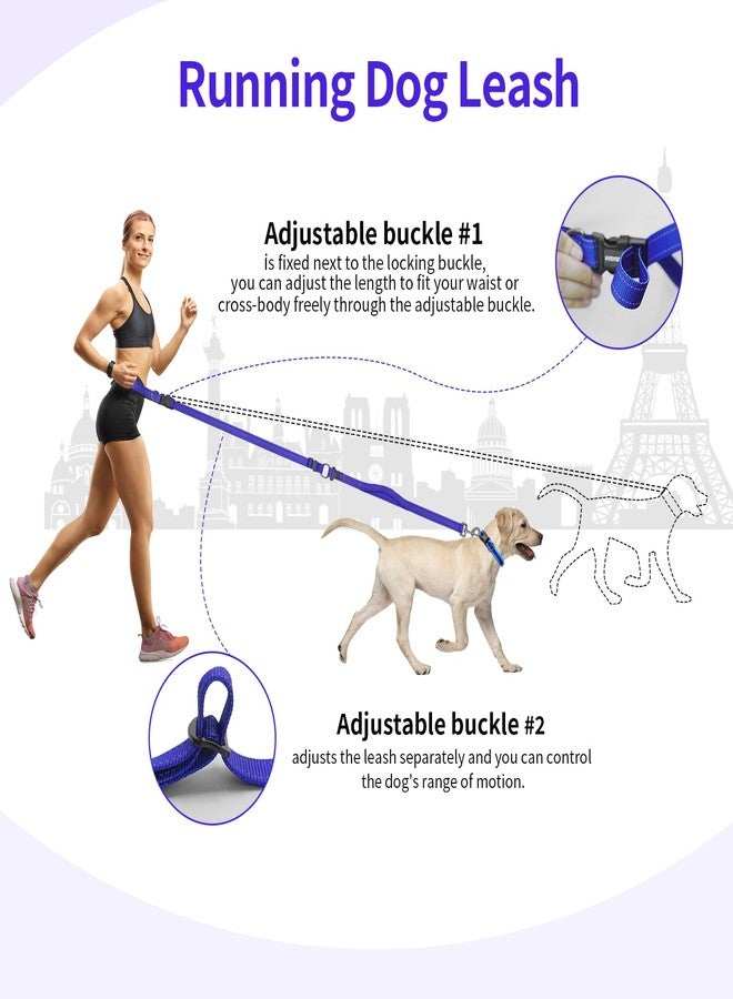 kazazoo Hands Free Dog Leash by Kazazoo, Adjustable 6-9 FT Waist & Crossbody Leash with Quick Off Buckle, Reflective Stitches for Walking, Jogging,Medium to Large Dogs Blue-L - Image 4