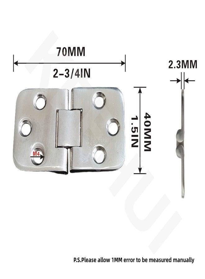 Keehui Stainless Steel 316 CAST Solid Marine Grade 180 Degree Flush Mount Hatch Hinge 2-3/4in x 1-1/2in(70mmx40mm) for Boat, RVs (Pair) - Image 2