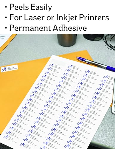 Blank Labels Return Address Label - 1.75” x .50” - 80 Labels Per Sheet - Permanent White Matte - Inkjet and Laser Guaranteed - Easy to Peel - Made in USA - 100 Sheets - 8000 Labels - Image 3