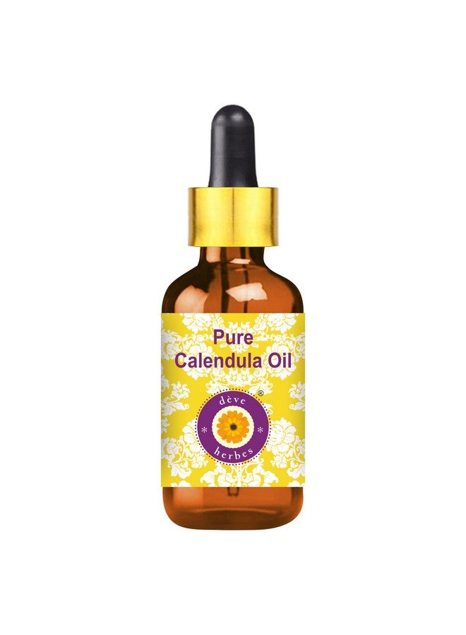 Deve Herbes Calendula Oil (Calendula officinalis) with Glass Dropper | Infused | Pure | Non-Sticky | Lightweight | Mild Formula | For Daily Skincare | For Men & Women | All Skin Types | 50ml - Image 1