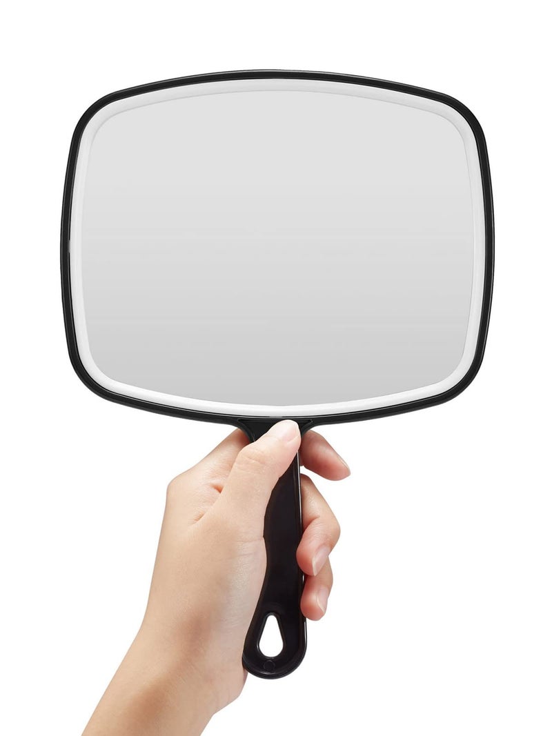 OMIRO OMIRO Hand Mirror, Black Handheld Plain Mirror with Handle,Square,M - Image 1