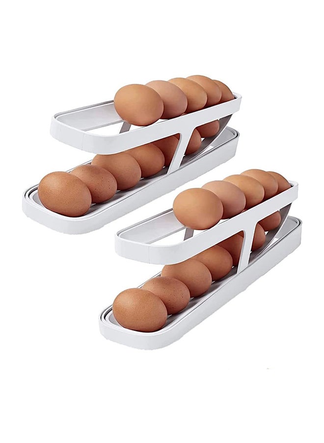 Generic 2Piece Tier Egg Dispenser Automatic Egg Roller Refrigerator Rolling Egg Holder Automatically Rolling Egg Storage Container For Kichen  - Image 1