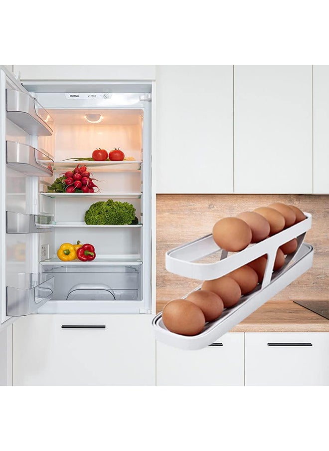 Generic 2Piece Tier Egg Dispenser Automatic Egg Roller Refrigerator Rolling Egg Holder Automatically Rolling Egg Storage Container For Kichen  - Image 4
