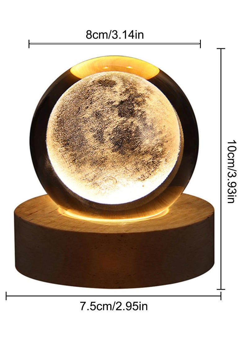Excefore 3D Night Moon Lamp with Stand, Touch Control, USB Rechargeable, Gift for Boy Girl Friends, Valentine's Day - Image 3