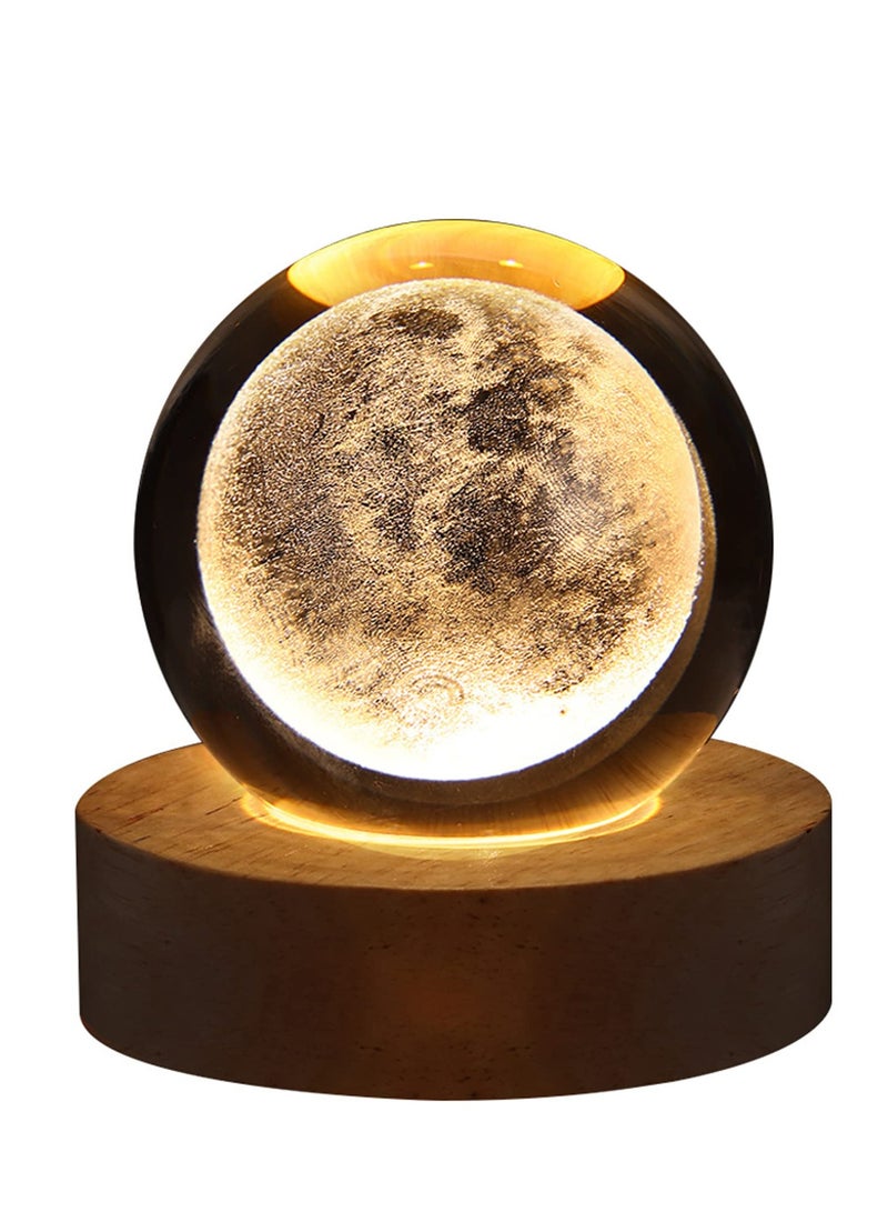 Excefore 3D Night Moon Lamp with Stand, Touch Control, USB Rechargeable, Gift for Boy Girl Friends, Valentine's Day - Image 1