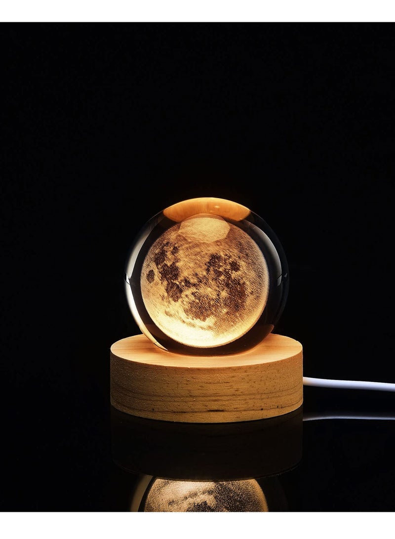 Excefore 3D Night Moon Lamp with Stand, Touch Control, USB Rechargeable, Gift for Boy Girl Friends, Valentine's Day - Image 4