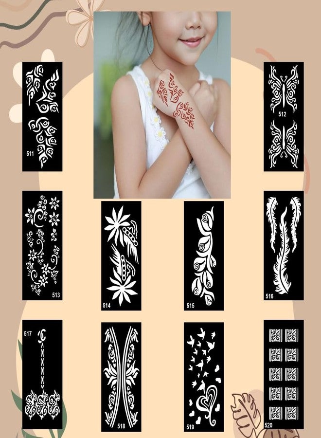 Komstec Trendy Finger Mehndi Stencils Combo for Everyday Look and Festive Celebrations - Image 4