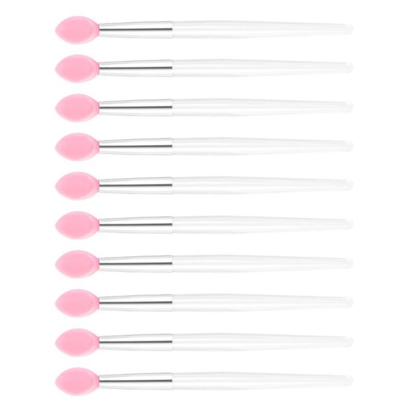 10pcs Silicone Lip Brush Applicator Set Portable Crystal Handle Lipstick Applicators for Precise Lip Makeup and Mask Application - Image 1