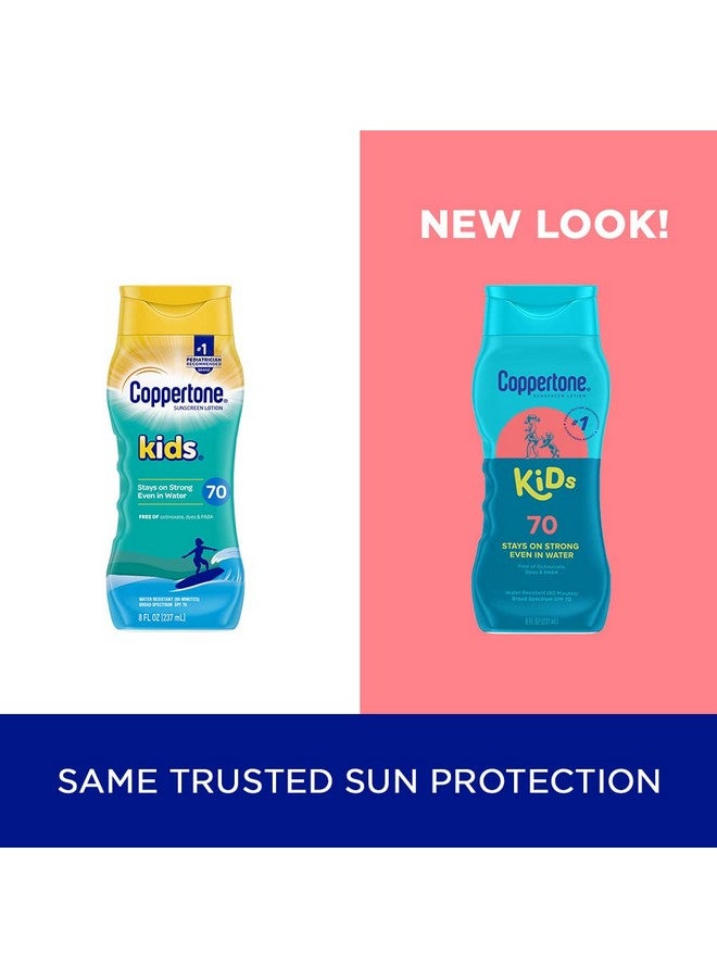 Coppertone Kids Sunscreen Lotion SPF 70, Water Resistant Sunscreen for Kids, 8 Fl Oz Bottle - Image 2