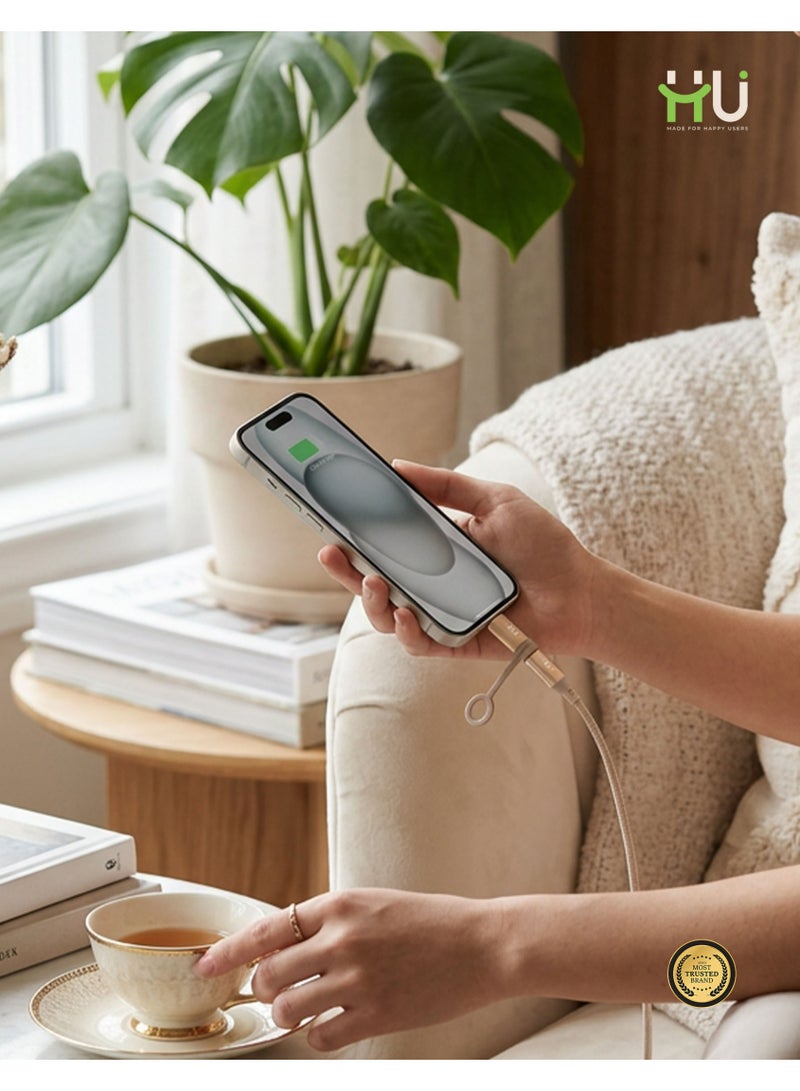 إتش يو محول شحن سريع PD – USB-C ذكر إلى لايتنينج أنثى بقدرة 65 واط مع نقل بيانات 480Mbps - Image 5