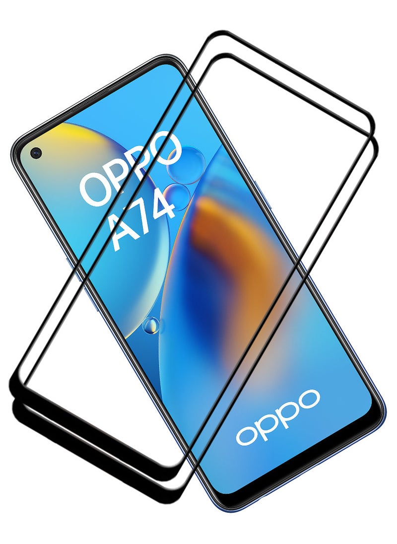 ACLIX 2 Pieces Antistatic ESD Dustproof Premium Quality High Definition Tempered Glass Screen Protector Designed For Oppo A74 - Image 1