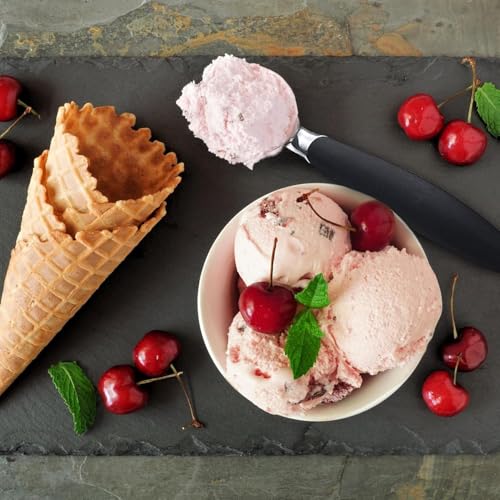 FLAVION Heavy Duty Ice Cream Scoop with Ergonomic Handle – Stainless Steel Non-Slip Grip – Ideal for Hard Frozen Desserts,Sorbet,Yogurt, Gelato & Frozen (Green, Pack of 1) - Image 4