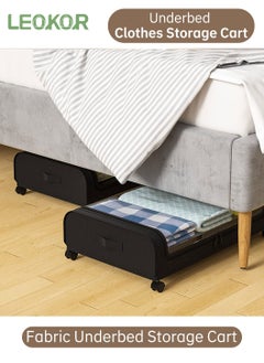 LEOKOR 1 PCS Under Bed Storage Containers, Under Bed Shoe Storage With Wheels, Bedroom Storage Organization with Handles, Under Bed Storage Bins Drawer For Clothes, Blankets And Shoes, Bedding  - Image 2