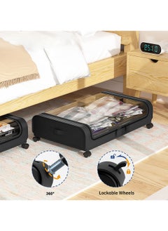 LEOKOR 1 PCS Under Bed Storage Containers, Under Bed Shoe Storage With Wheels, Bedroom Storage Organization with Handles, Under Bed Storage Bins Drawer For Clothes, Blankets And Shoes, Bedding  - Image 3