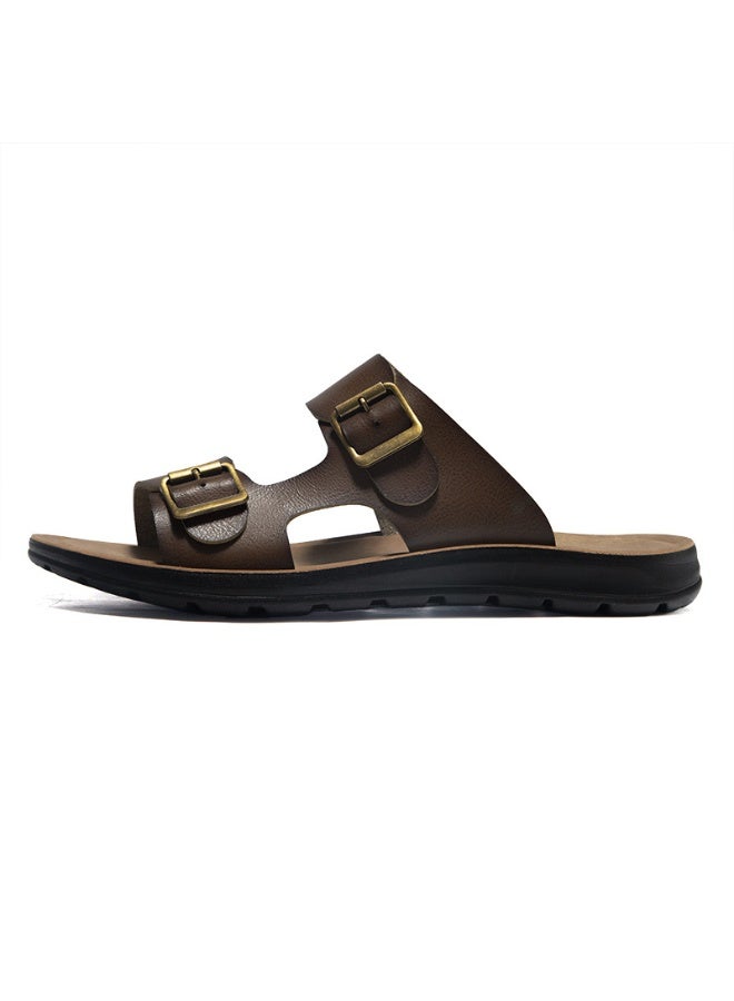 NIBEMINENT Fashionable Men's Sandals Summer Style Beach Shoes Two-Use Casual Slippers  - Image 1