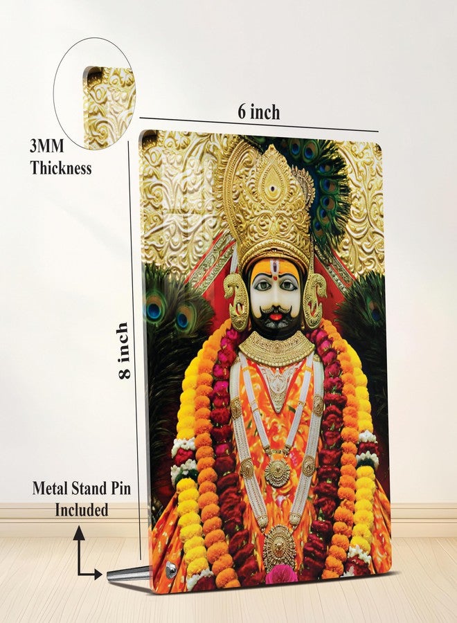 Giftplease Premium Acrylic Photo Frame of Khatu Shyam Ji | Spiritual Tabletop Decor | Glossy Finish, Waterproof | Ideal for Home Mandir, Office, or Devotional Gifting (6x8 inches) GD_13 - Image 3