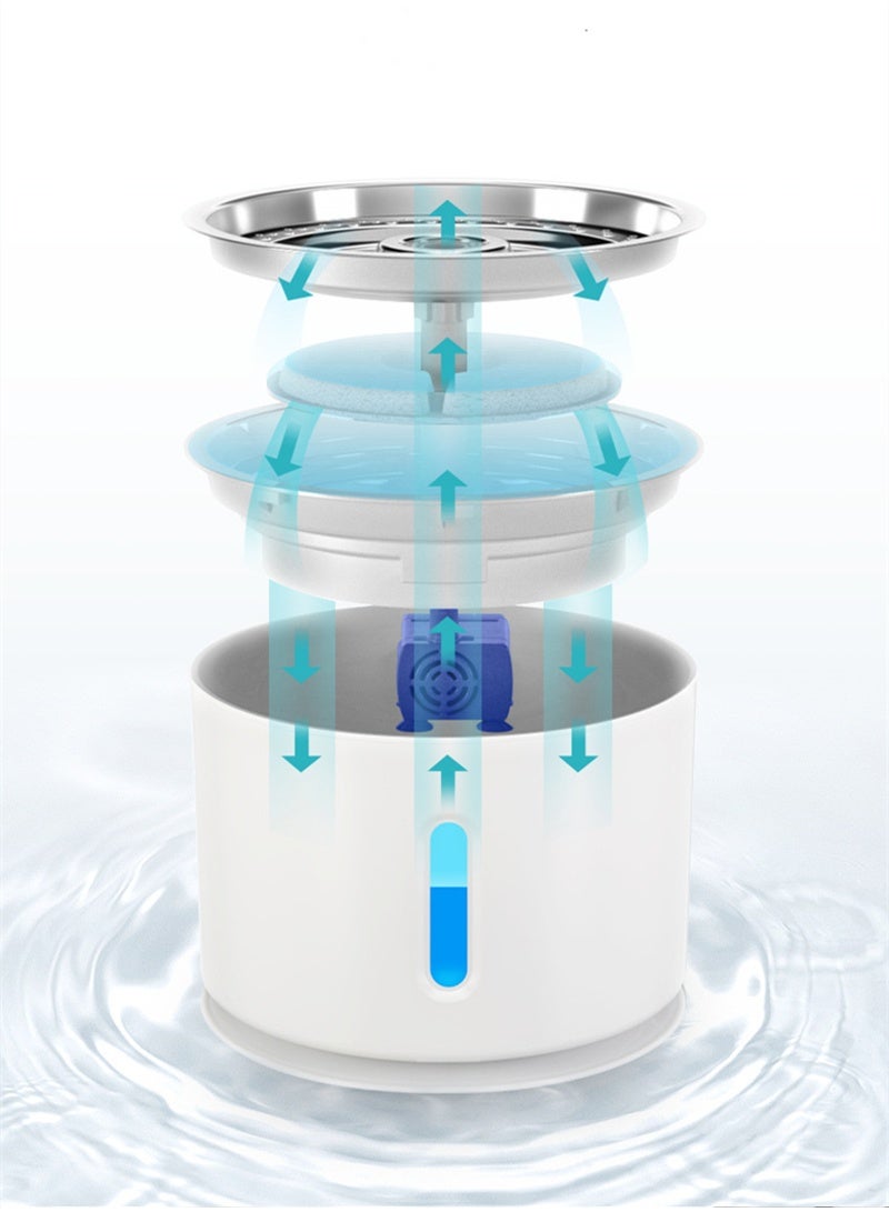 Kn Automatic Pet Water Fountains Cat And Dog Feeders Led Lights Visual Circulation Automatic Cat Drinking Fountains - Image 2